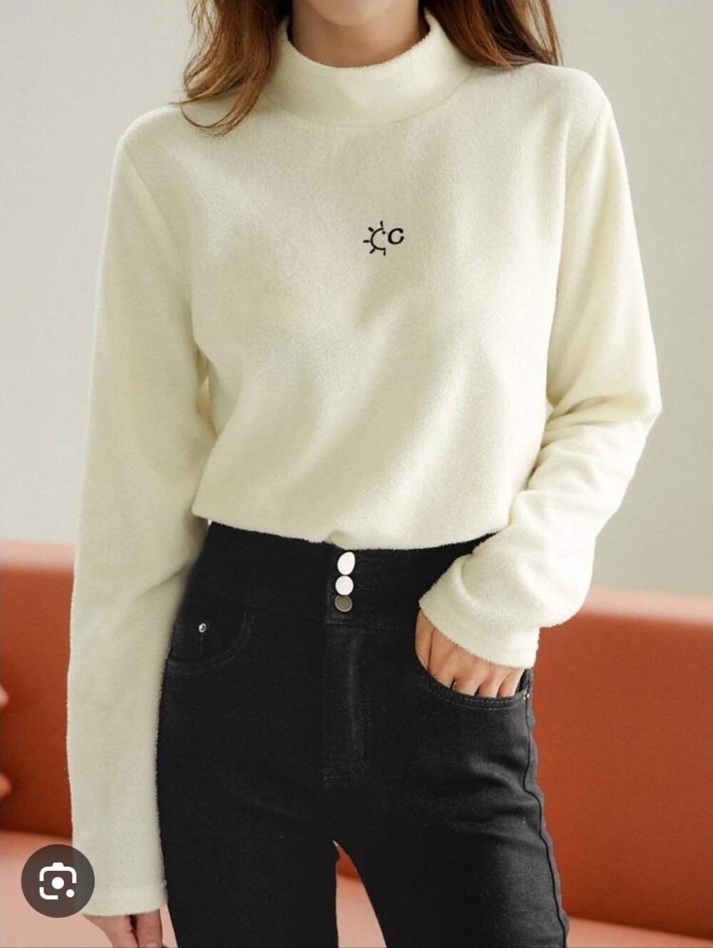 Mock Neck White Sweater (size 4)